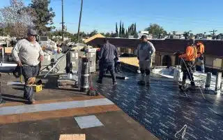 7319 Hazeltine Ave, Los Angeles, CA 91405 roofers installing underlaymnet