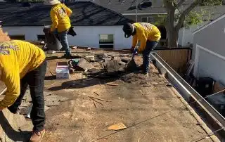 Final cleanup of old underlayment