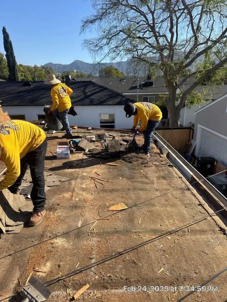 Final cleanup of old underlayment