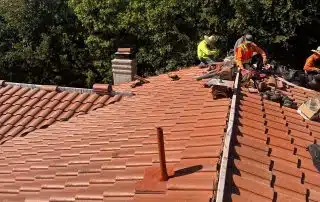 Red clay tile installation