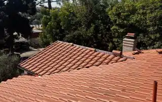 Completed red clay tile installation