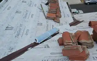roof repair in progress
