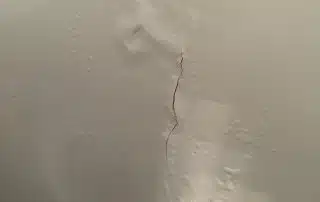 Interior wall water damage