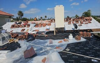 removing red tile clay roof