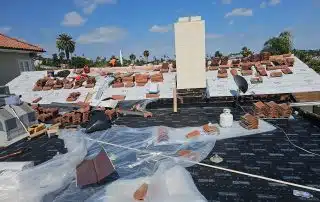 removing red tile clay roof