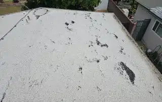 damage on torched down roof