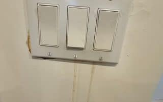 Water damage to light switch