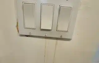 Water damage to light switch
