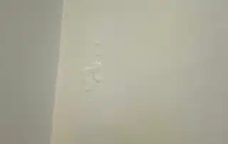 Roof leak causing interior water damage