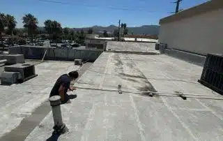 Commercial roofing project in progress in Burbank, California