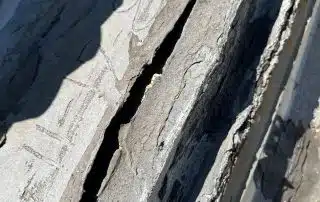 Damaged flat roof