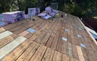 patched old decking boards