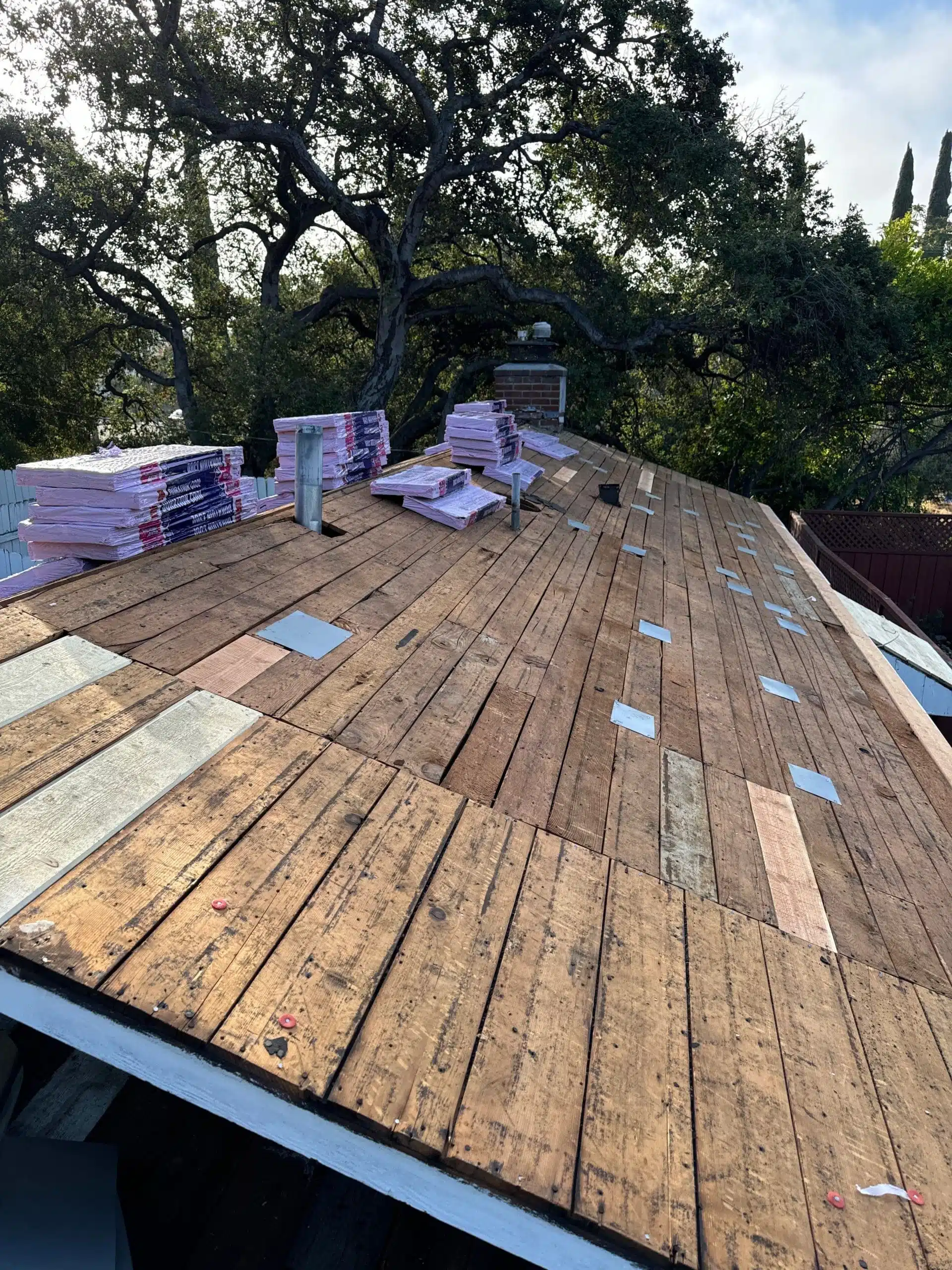 patched old decking boards