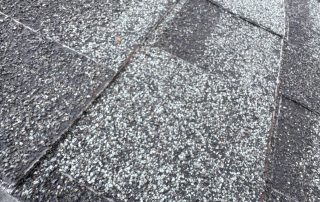 Closeup of damaged shingle