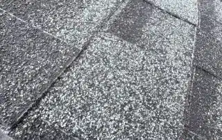 Closeup of damaged shingle