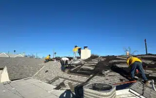 shingle removal in process