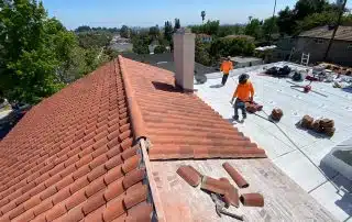 removal of red clay tiles