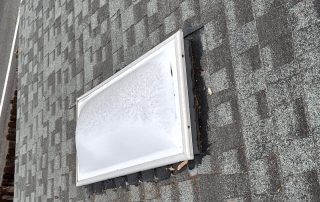 Damaged skylight from weather