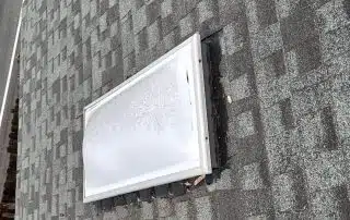 Damaged skylight from weather