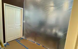 Roof leak repair furniture protection