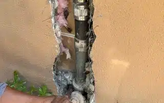Fixing outside wall water leak