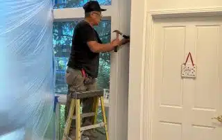 Removing water damage from wall