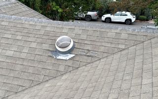 Roof with dome vent and shingles