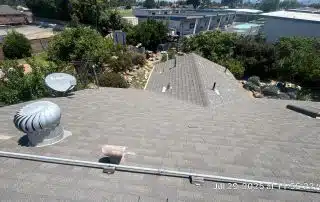 Rooftop view with garden and satellite dish