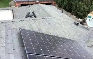 Solar panels installed on residential rooftop.