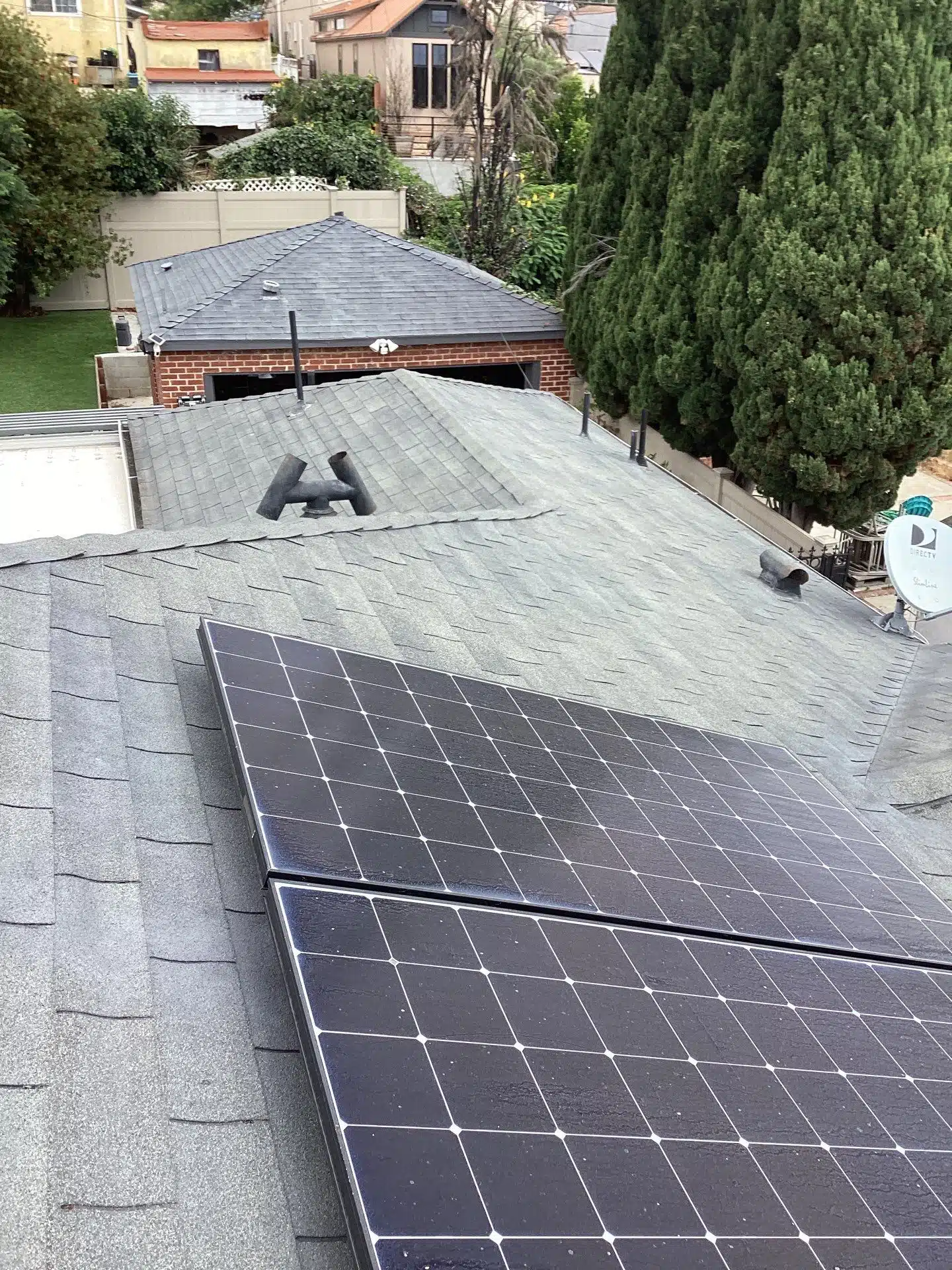 Solar panels installed on residential rooftop.