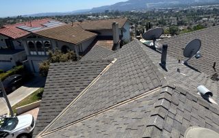 Cityscape view from rooftop with clear sky