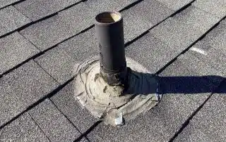 Roof plumbing vent with shingles