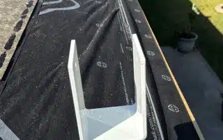 Roof brackets installed for solar panels.