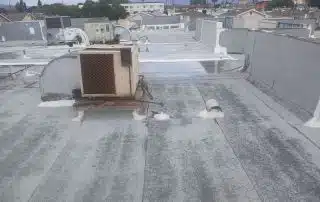 Rooftop ventilation and air conditioning units.