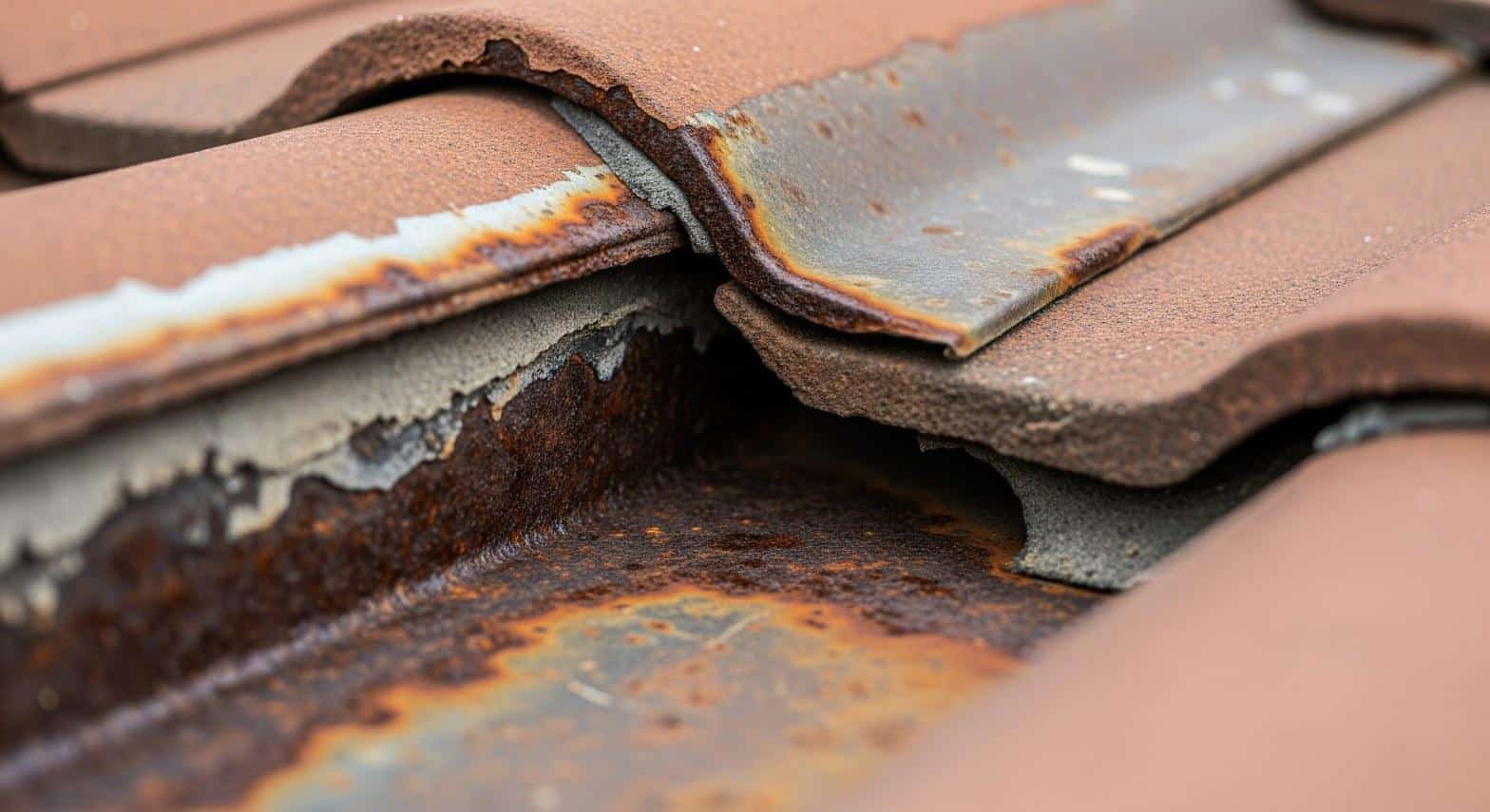 Corroded and lifted roof flashing at a wall transition on a Los Angeles CA home
