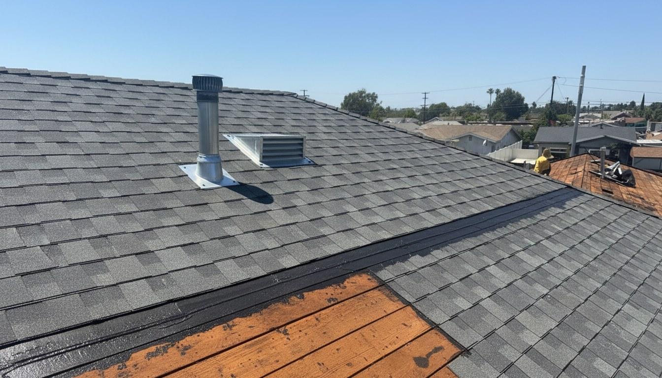Completed commercial roof repair work at Roof Repair & Construction Inc.