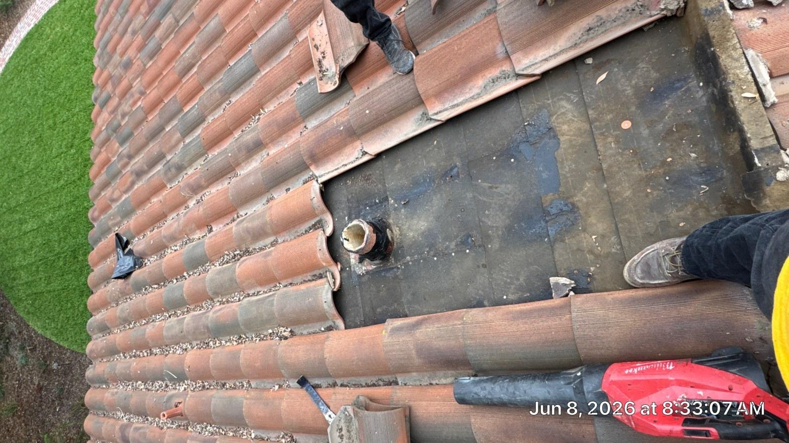 Completed roof leak repair work at Roof Repair & Construction Inc.
