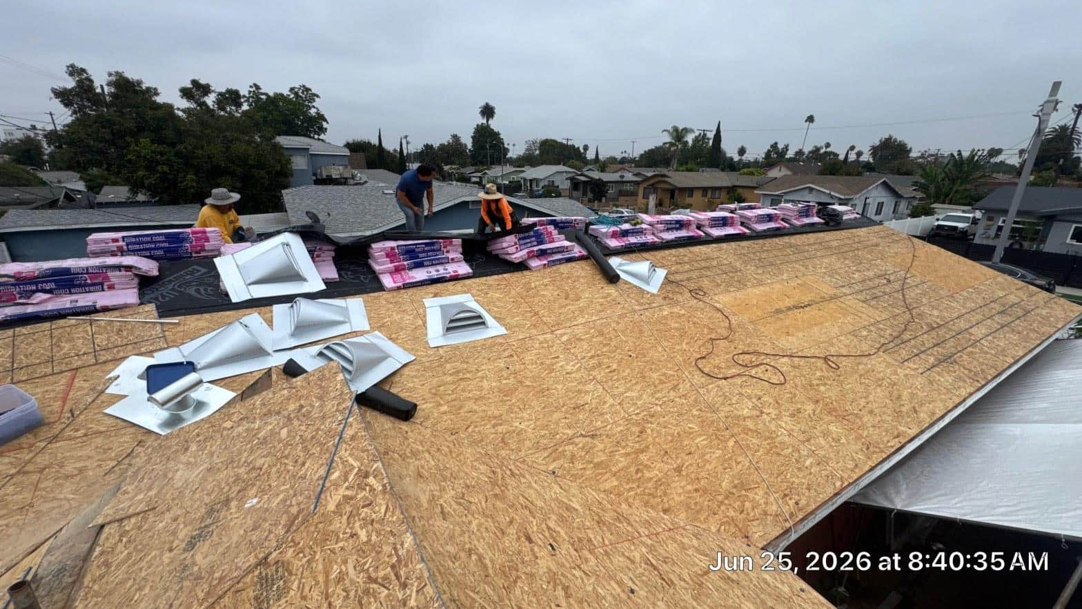 Completed roof leak repair work at Roof Repair & Construction Inc.