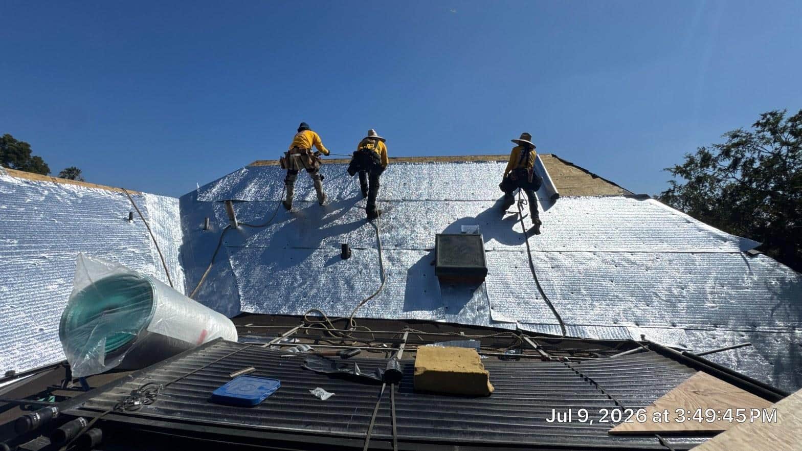 Completed emergency roof repair work at Roof Repair & Construction Inc.