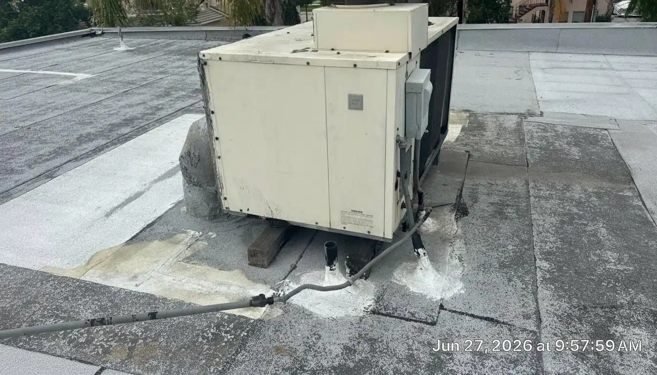 Completed emergency roof repair work at Roof Repair & Construction Inc.