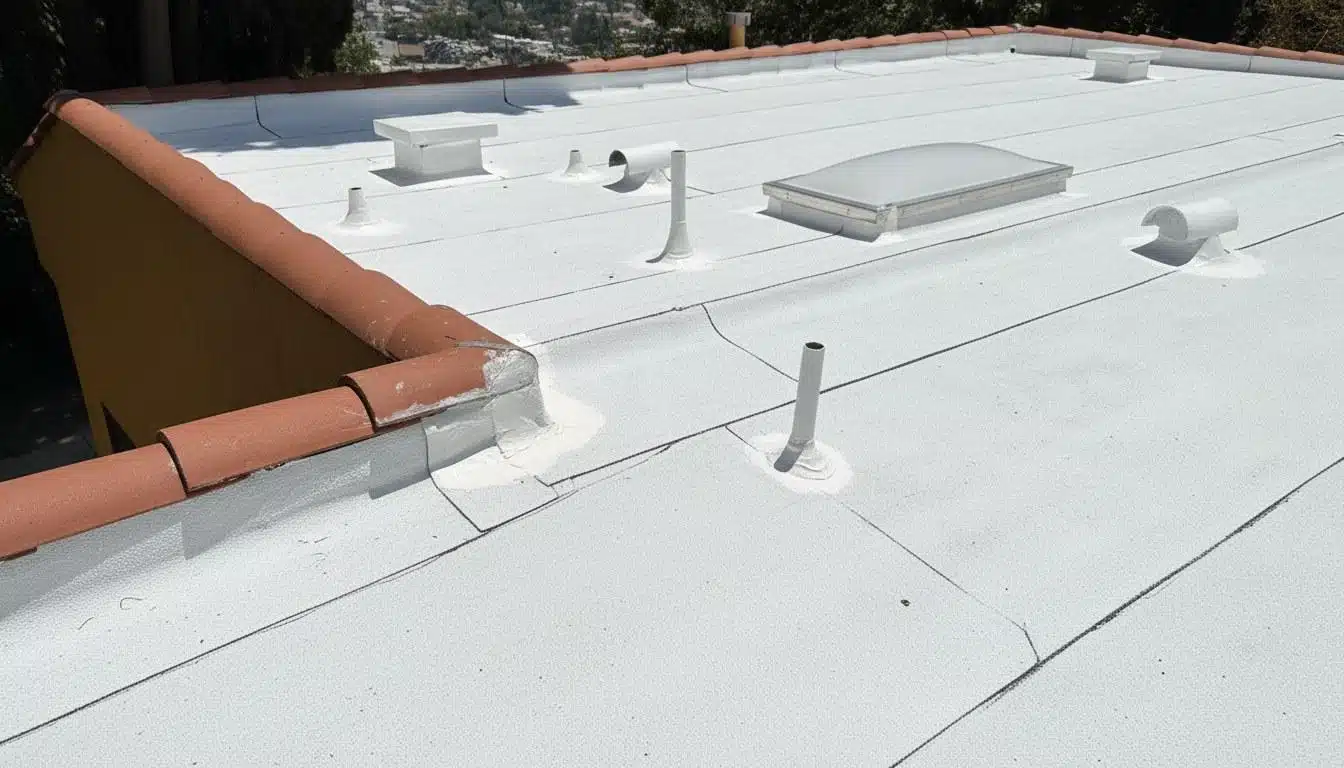 A roof flashing treatment at Roof Repair & Construction Inc.