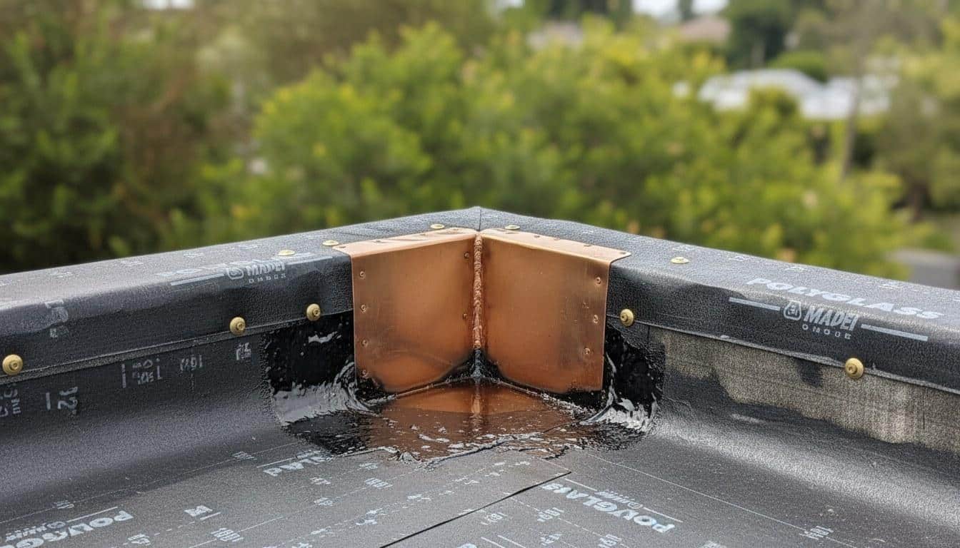 A roof flashing treatment at Roof Repair & Construction Inc.