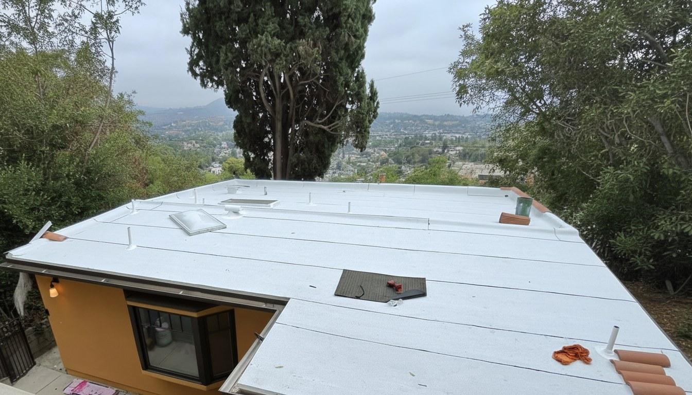 A roof flashing treatment at Roof Repair & Construction Inc.