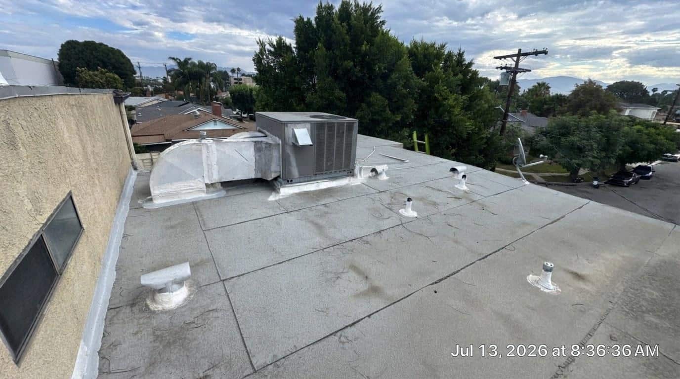 Completed roof leak repair work at Roof Repair & Construction Inc.