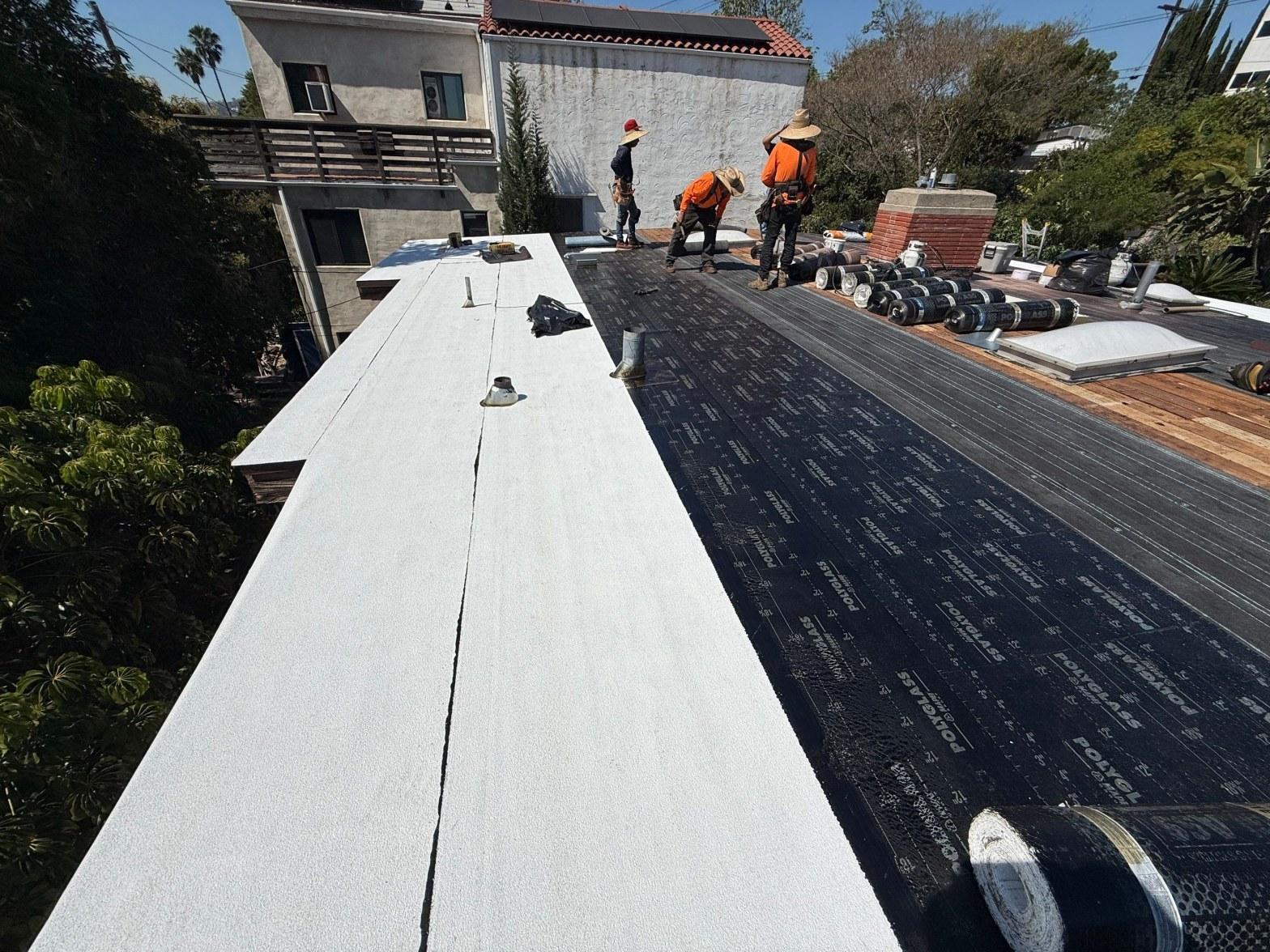 Completed roof leak repair work at Roof Repair & Construction Inc.