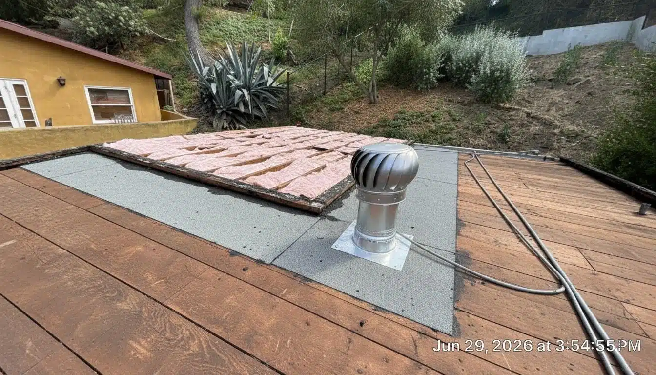Completed roof leak repair work at Roof Repair & Construction Inc.