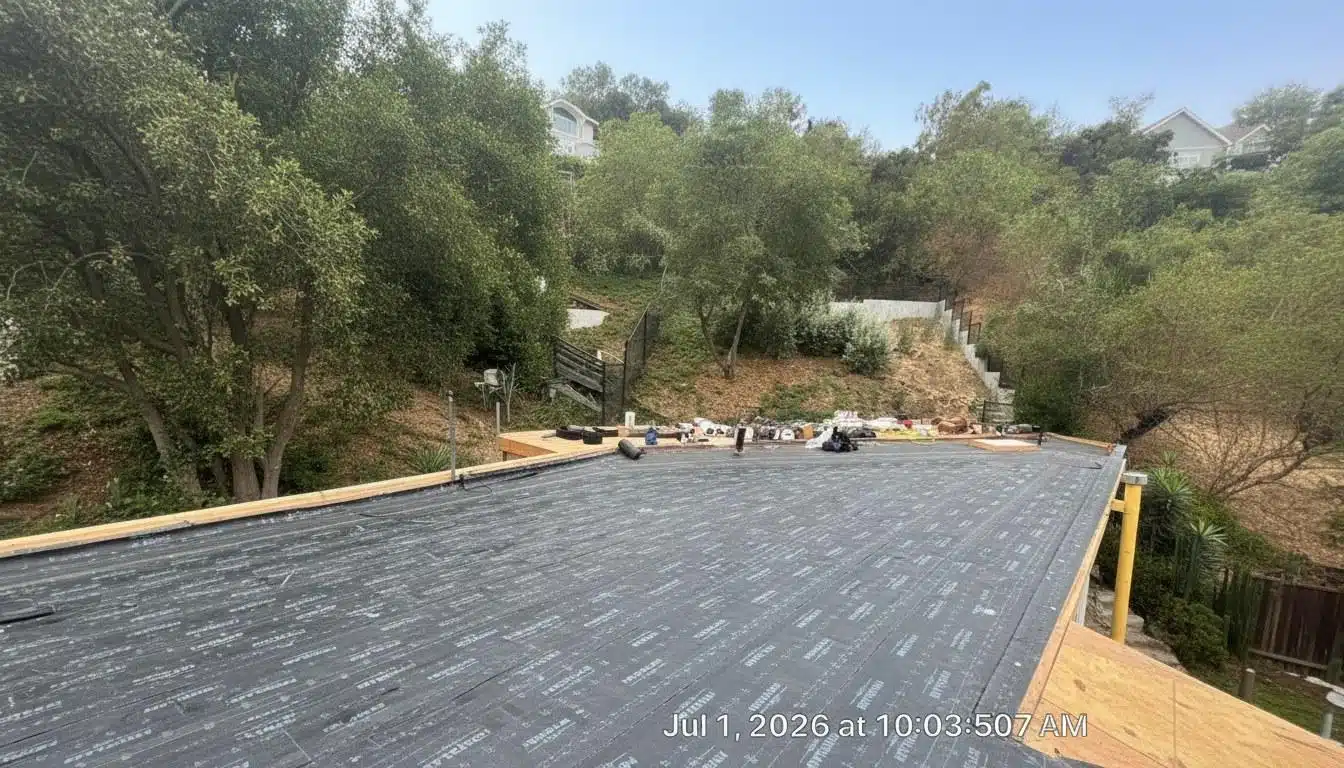 Completed roof leak repair work at Roof Repair & Construction Inc.