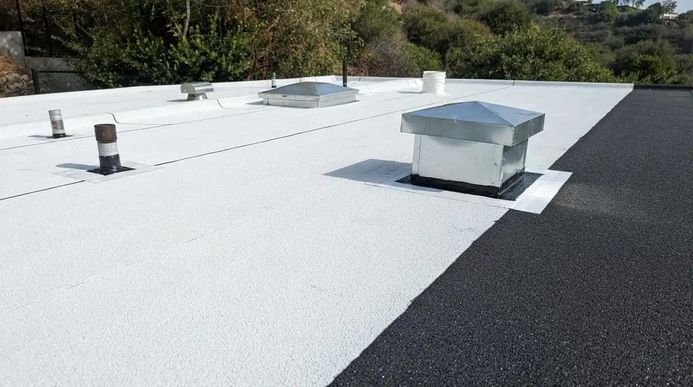 Completed commercial roof repair work at Roof Repair & Construction Inc.