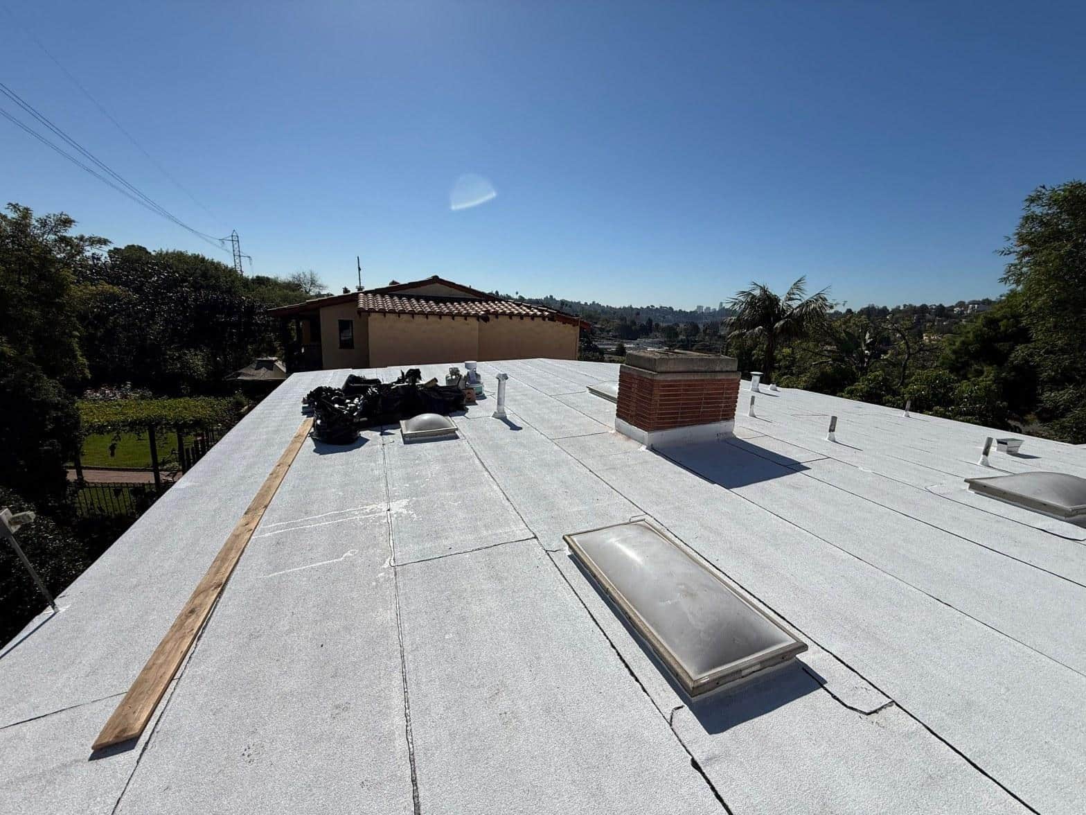 Completed commercial roof repair work at Roof Repair & Construction Inc.