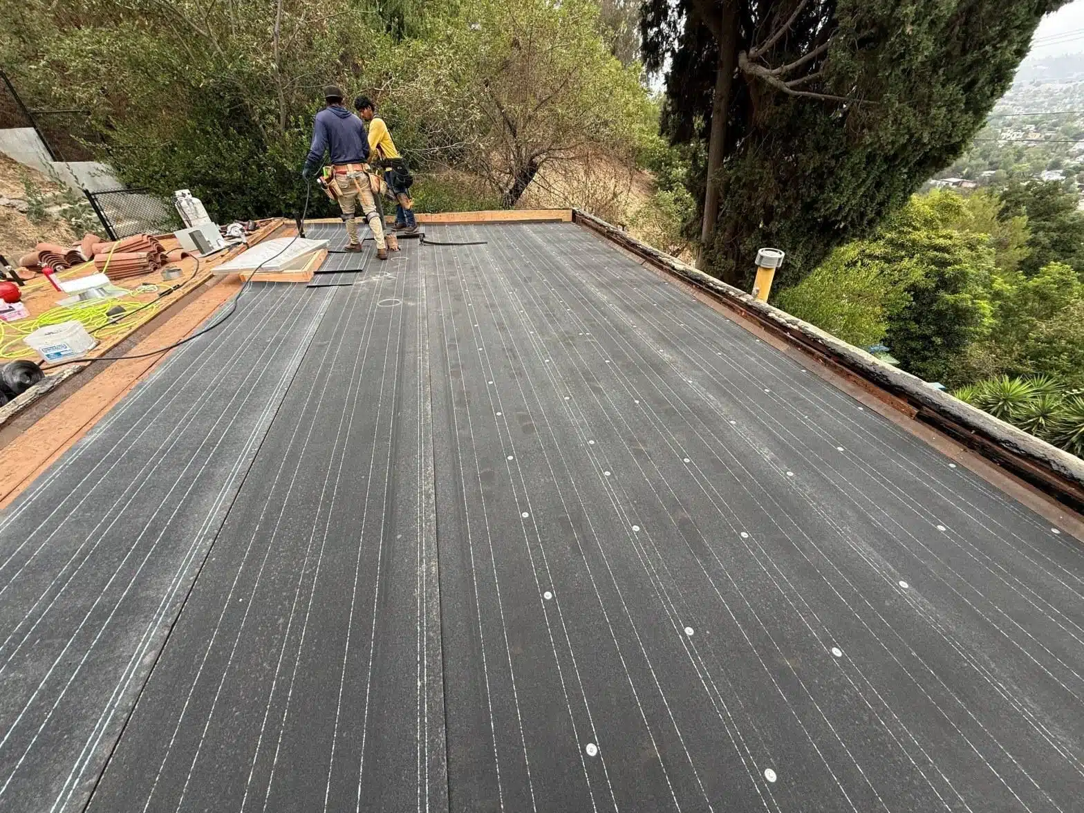 Completed commercial roof repair work at Roof Repair & Construction Inc.